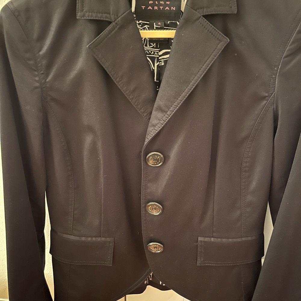 Pink Tartan cotton blazar black lined